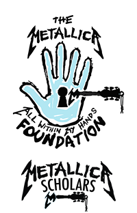 The Metallica All Within My Hands Foundation and Metallica Scholar logos
